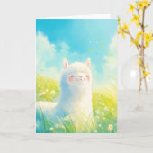 Frühjahrsflüster mit einem Alpaca Karte (Gelbe Blume)