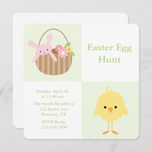 Frühjahrsfreunde Ostereier Jagen Feiertagskarte (Vorne/Hinten)