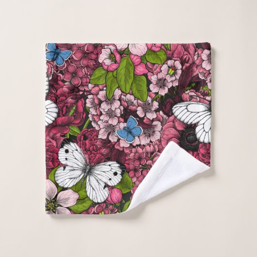 Frühjahrsgarten 2 badhandtuch set (Waschlappen)