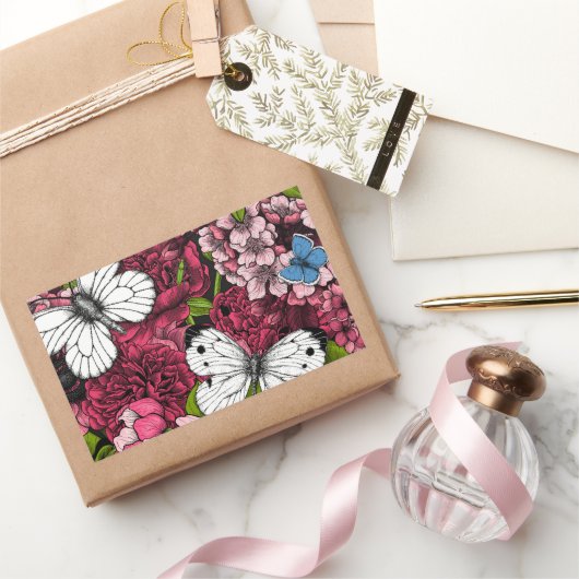 Frühjahrsgarten 2 rechteckiger aufkleber (Schenken)