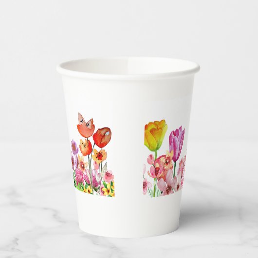 Frühjahrsgarten blüht pappbecher (Links)