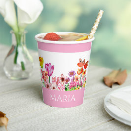 Frühjahrsgarten blüht pappbecher