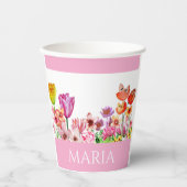 Frühjahrsgarten blüht pappbecher (Vorderseite)