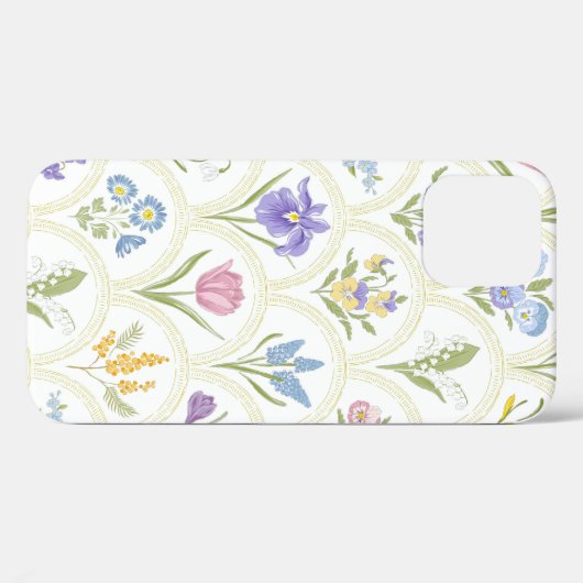 Frühjahrsgarten Blume in Regenbogenmedallion Case-Mate iPhone Hülle (Rückseite (Horizontal))