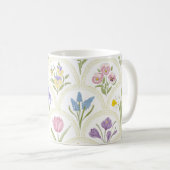 Frühjahrsgarten Blume in Regenbogenmedallion Kaffeetasse (VorderseiteRechts)