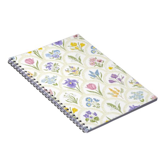 Frühjahrsgarten Blume in Regenbogenmedallion Notizblock (Rechte Seite)