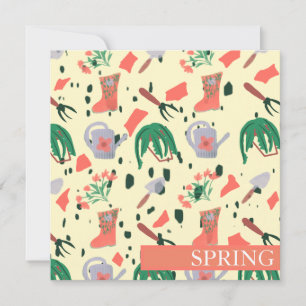 Frühjahrsgarten Botanische Doodles - Illustration Karte