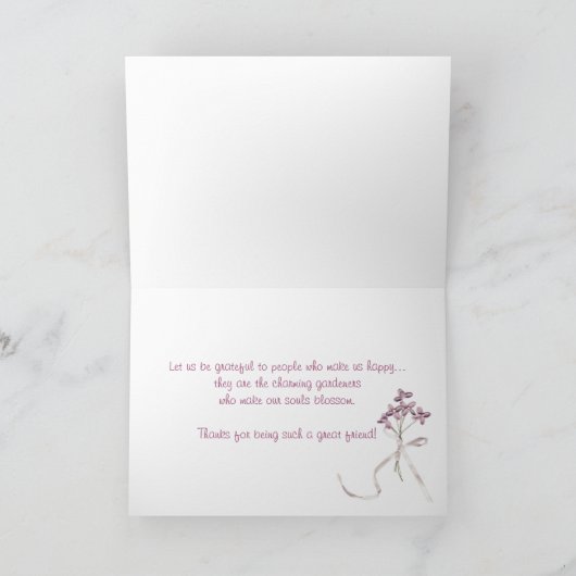Frühjahrsgarten Dankeskarte (Innenseite)