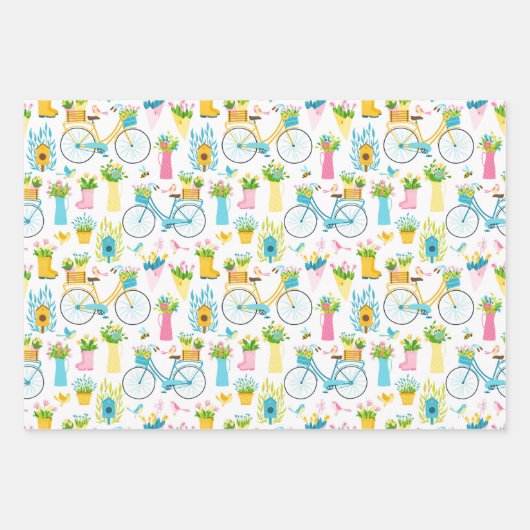 Frühjahrsgarten Geschenkpapier Set (Vorderseite)