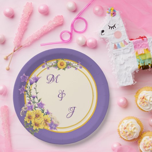 Frühjahrsgarten Hochzeitscreme Pappteller (Party)