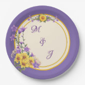 Frühjahrsgarten Hochzeitscreme Pappteller (Vorderseite)