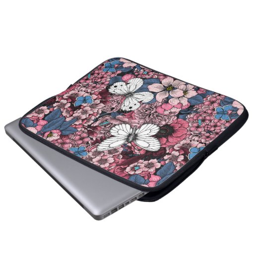 Frühjahrsgarten Laptopschutzhülle (Vorne Knopf)