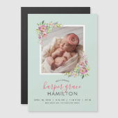 Frühjahrsgarten Magnetisches Foto - Geburtserkläru Magnetkarte (Vorne/Hinten)