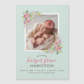 Frühjahrsgarten Magnetisches Foto - Geburtserkläru Magnetkarte (Vorderseite)