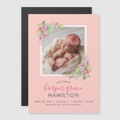 Frühjahrsgarten Magnetisches Foto - Geburtserkläru Magnetkarte (Vorne/Hinten)