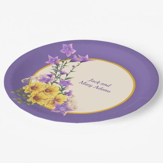 Frühjahrsgarten Pappteller (Schrägansicht)