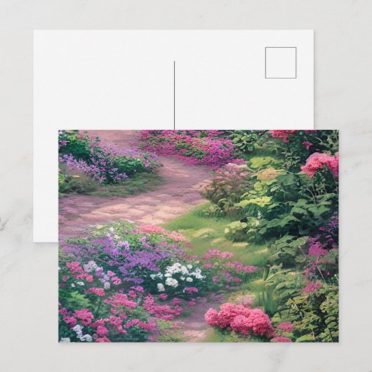 Frühjahrsgarten Postkarte (Vorne/Hinten)