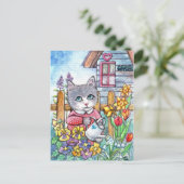 Frühjahrsgarten Postkarte (Stehend Vorderseite)