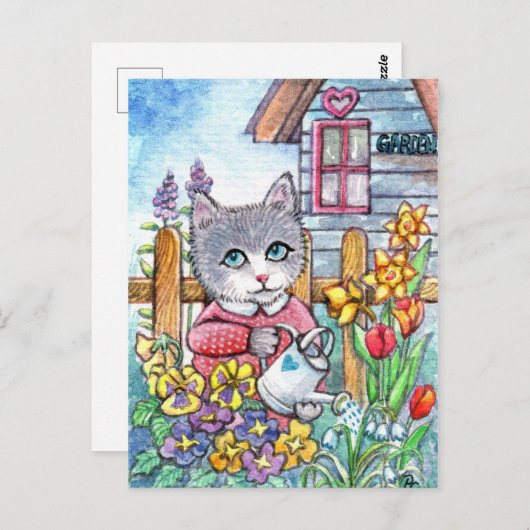 Frühjahrsgarten Postkarte (Vorne/Hinten)