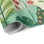 Frühjahrsgarten Retro Custom Muster Geschenkpapier (Rolleneckpunkt)