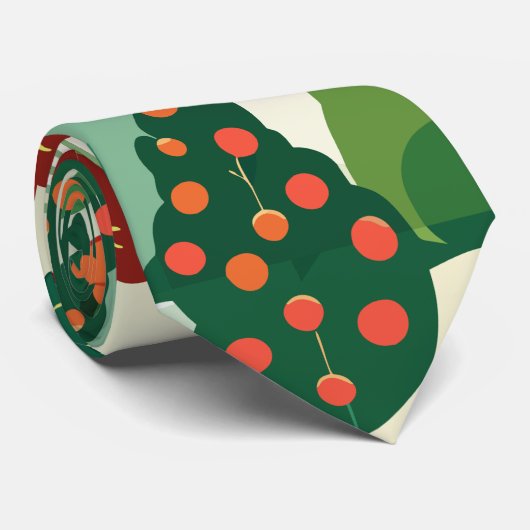 Frühjahrsgarten Retro Custom Muster Krawatte (Gerollt)