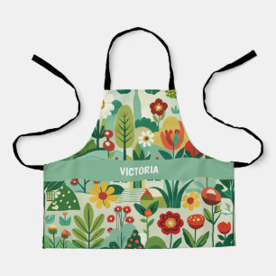 Frühjahrsgarten Retro Custom Muster Schürze