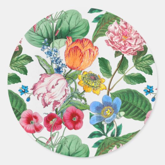 Frühjahrsgarten Runder Aufkleber (Vorderseite)