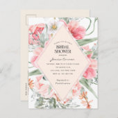 Frühjahrsgarten Thema moderne geometrische Blumen Einladungspostkarte (Vorne/Hinten)