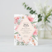 Frühjahrsgarten Thema moderne geometrische Blumen Einladungspostkarte (Stehend Vorderseite)