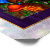 Frühjahrsgärten Whimsisches Fantasy Kunst Poster (Ecke)