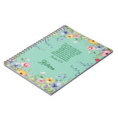 Frühjahrsgarten Wildblume Bibel Verse Personalisie Notizblock (Linke Seite)