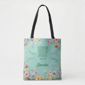 Frühjahrsgarten Wildblume Bibel Verse Personalisie Tasche (Vorderseite)