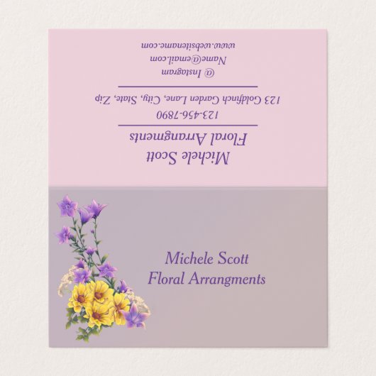 Frühjahrsgartenkollektion Visitenkarten (Außenseite Aufgefaltet)