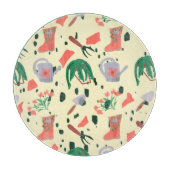 Frühjahrsgärtnerdoodle Botanische Illustration Schneidebrett (Vorderseite)