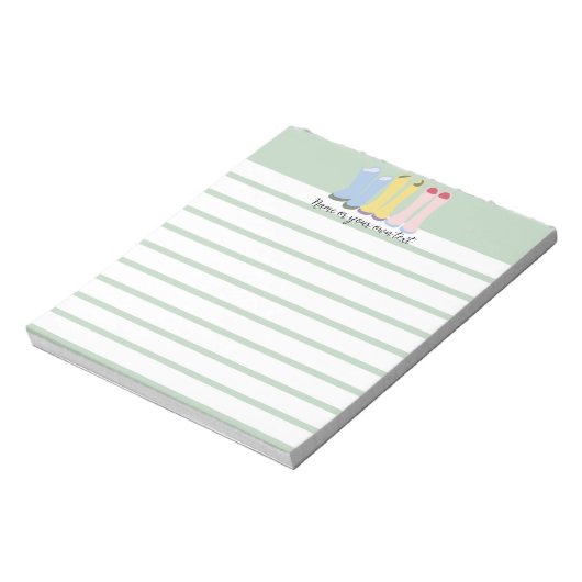 Frühjahrsgärtnerstiefel mit individualisierbaren L Notizblock (Rotiert)