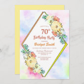 Frühjahrsgeometrie 70. Geburtstag Einladung (Vorne/Hinten)