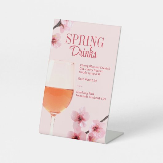 Frühjahrsgetränke Cocktailbar oder Tisch Brunch LT Sockelschild (Vorderseite)