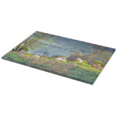 Frühjahrsgewitter-Gemälde  Aquarell Schneidebrett (Ecke)
