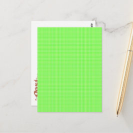 Frühjahrsgrasfarben Karierter Muster Postkarte