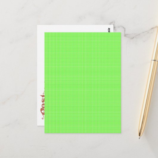 Frühjahrsgrasfarben Karierter Muster Postkarte (Vorderseite/Rückseite Beispiel)