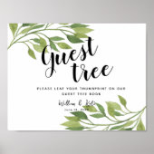 Frühjahrsgrün Hochzeitsguestbook Tree SIGN Poster (Vorne)