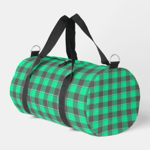 Frühjahrsgrün und Finlandia Schwarz Kariert Duffle Bag