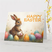 Frühjahrsgruß vom Osterhasen Karte (Gelbe Blume)