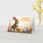 Frühjahrsgruß vom Osterhasen Karte (Gelbe Blume)