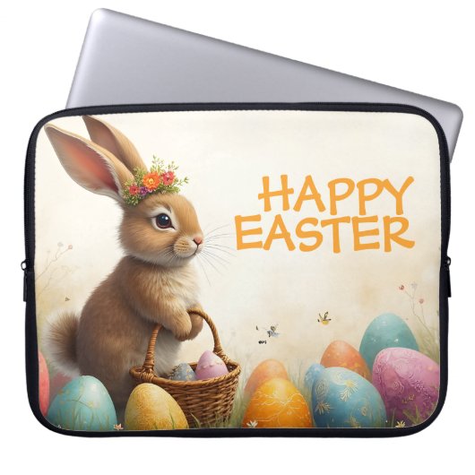 Frühjahrsgruß vom Osterhasen Laptopschutzhülle (Vorderseite)