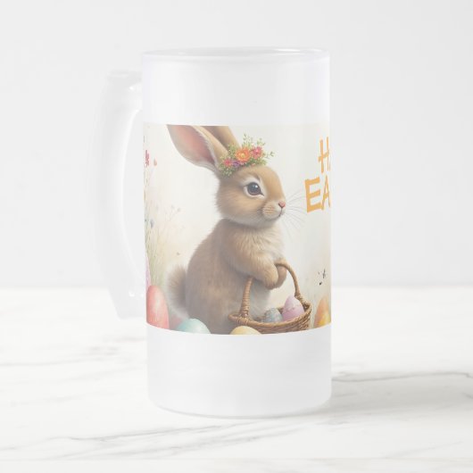 Frühjahrsgruß vom Osterhasen Mattglas Bierglas (Vorderseite Links)