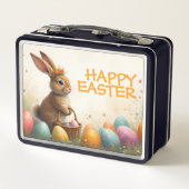 Frühjahrsgruß vom Osterhasen Metall Brotdose (Rückseite)