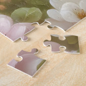Frühjahrshaus mit pastellfarbenen Blume und Vogel Puzzle (Seite)