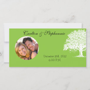 Frühjahrsheim Grün/Schwarz Hochzeit Foto Ankündigu Ankündigung