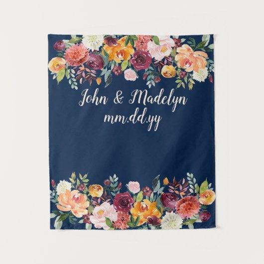 Frühjahrsheirat Hintergrund Boho Empfang Foto Stan Wandteppich (Vorderseite)